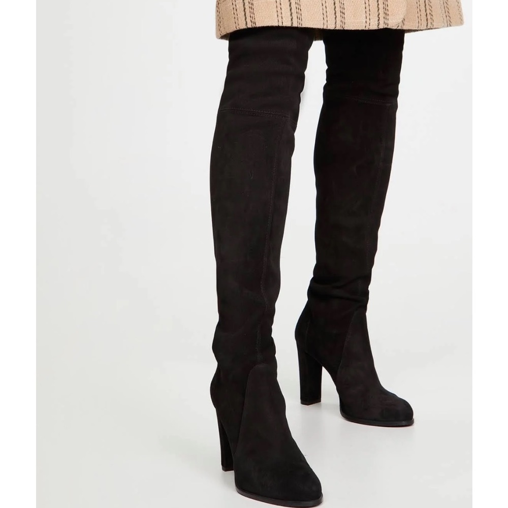 Black Stuart weitzman highland boot in black suede thigh high - Picture 6 of 6